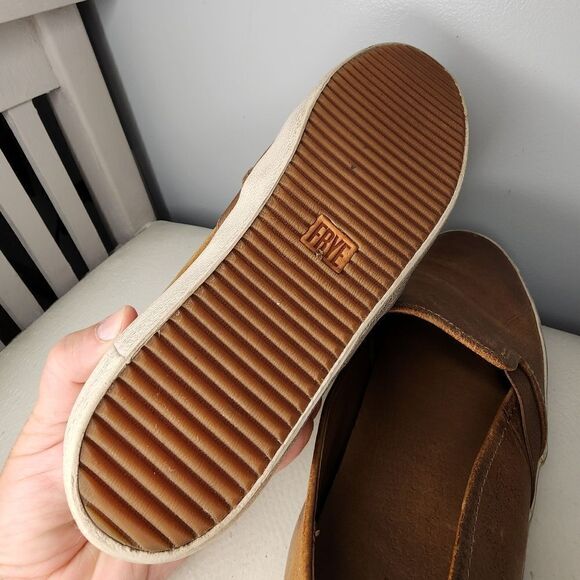 Frye Dylan Womens Size 7M Brown Leather Slip On Casual Walking Flat Loafer Shoes - Picture 3 of 4